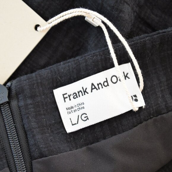 NWT Frank and Oak Seersucker Black Plaid Mini Wrap Skirt Sz L - Picture 4 of 8